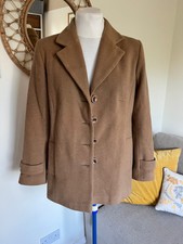 Damart short camel jacket wool rich coat size 12