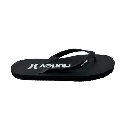 Hurley Logo Black White Mens Sandal Pool Beach Flip Flop
