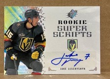 2021-22 Jake Leschyshyn SPx Rookie Super Scripts Autograph Card #RSS-JL. rookie card picture