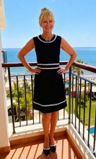 Hobbs dress size 10 Black Cotton Evening Business Work Formal Occasion Party