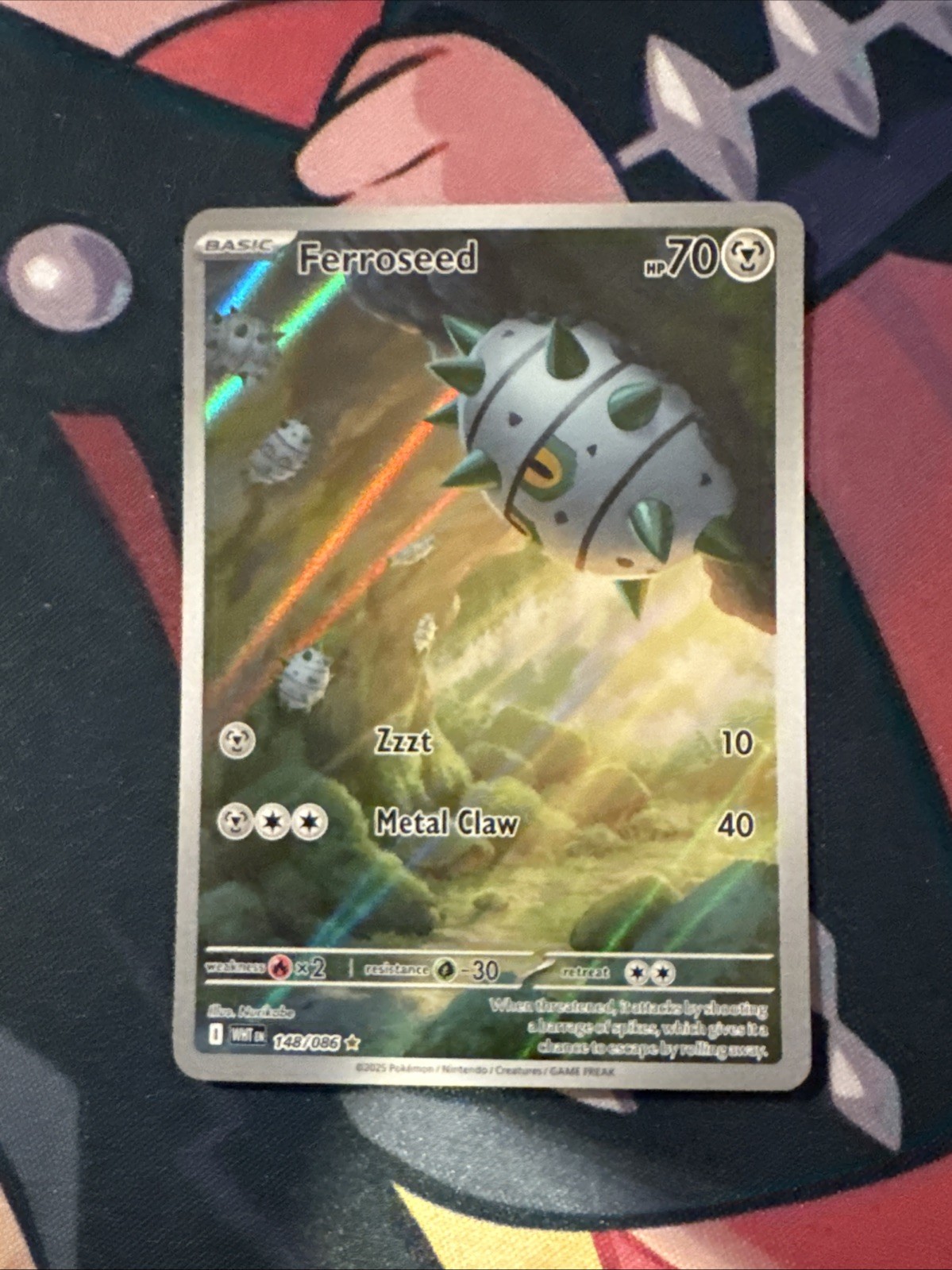 Pokémon White Flare Ferroseed 148/086 Illustration Rare Holo NM