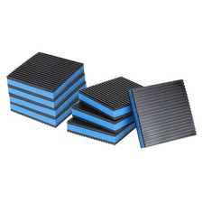 4"x4"x7/8" Rubber Anti Vibration Pads Vibration Isolation Mats Black/Blue 8Pcs