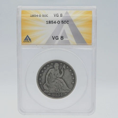 1854-O Seated Liberty Half Dollar – ANACS VG-8 – New Orleans Mint