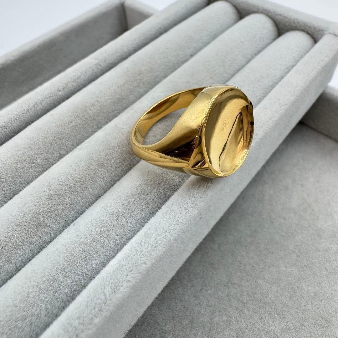 BOTTEGA VENETA Gold Signet Ring Ag925 Size 7.5 / JP15 Unisex Italy