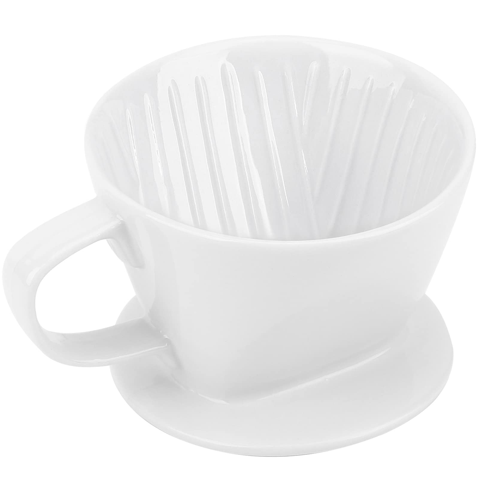 Pour Over Coffee Maker, Single Cup White Ceramic Coffee Dripper, Size No.2 Re...