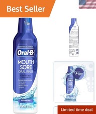 Oral-B Mouth Sore Mouthwash 16 Fl Oz - Alcohol-Free Hydrogen Peroxide Rinse