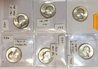 6 BU Washington Silver Quarters, 1-1961D, 2-1962D, 1-1963D, 1-1964D, 1-1964P