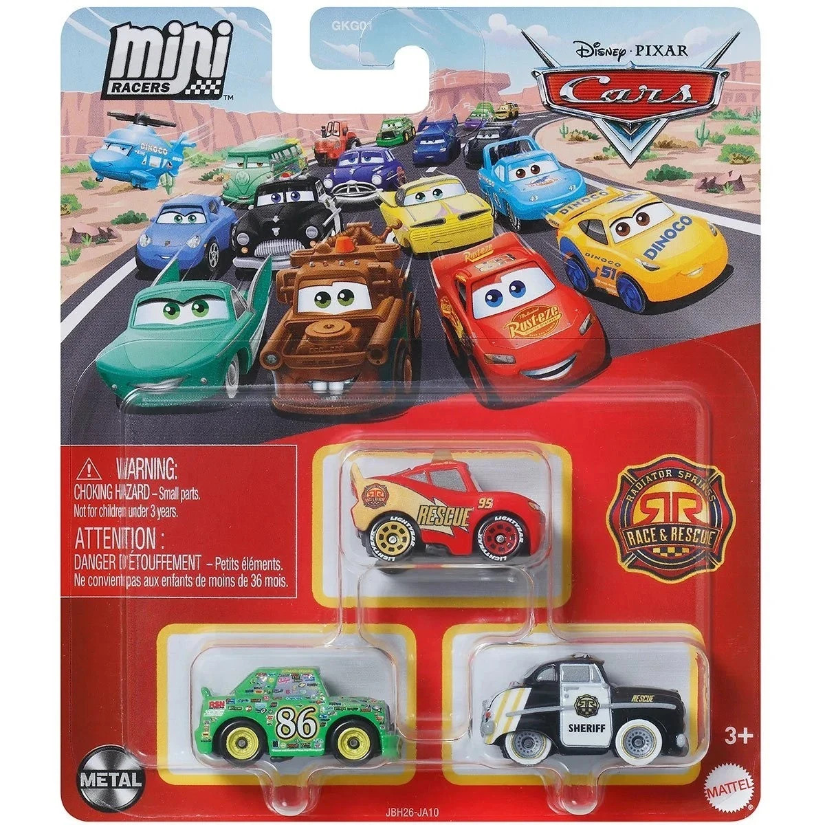 Disney Pixar Cars Mini Racers 3-Pack - McQueen Rescue - Vitoline - Sheriff