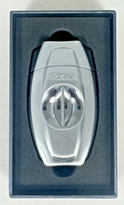 XIKAR XI-160BC FLIP DUAL CIGER CUTTER - BRUSHED CHROME - BRAND NEW