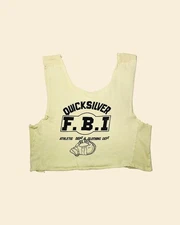 True Vintage 70s Tank Top Quicksilver FBI Athletic Dept Yellow Size Large