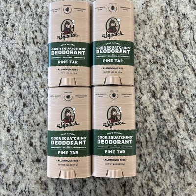 Dr SQUATCH Deodorant PINE TAR Four Pack!!