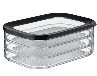 Mepal Modula Aufschnittdose 3-lagig 3x550 ml schwarz Kühlschrank Aufbewahrung