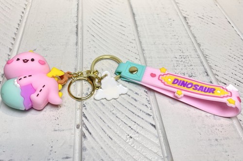 Sac dinosaure breloque mignon rose doux porte-clés kawaii sac clip - Photo 5/6