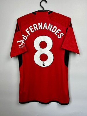 B.Fernandes Manchester United Jersey 23/24 Home Soccer Shirt Adidas Men Size S