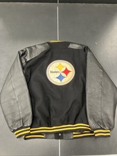 Vintage Pittsburgh Steelers Jacket Mens XL Black Gray Wool Varsity NFL Football