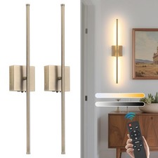Battery Operated Wall Sconces set of 2, 11000mAh Rechargeable Brushed Bronze ...
