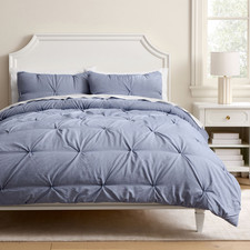 Pottery Barn Chambray Microfiber Pintuck Comforter Twin/Twin XL