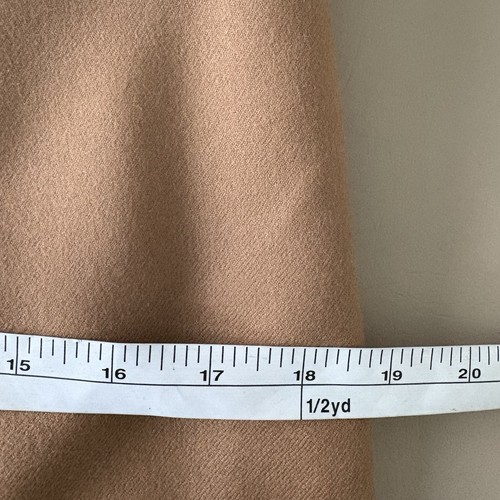 VTG Florence Paris Womens Wool Pencil Skirt FR 40 US 8 Camel Leather Trim READ - Picture 9 of 9