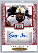 2021 SAGE Premier Draft Rookie Auto Red #A59 Larry Borom Missouri Tigers