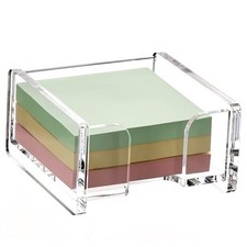 YUXUN Clear Acrylic Sticky Note Holder, 3x3 Inch Note Dispenser for Desk -