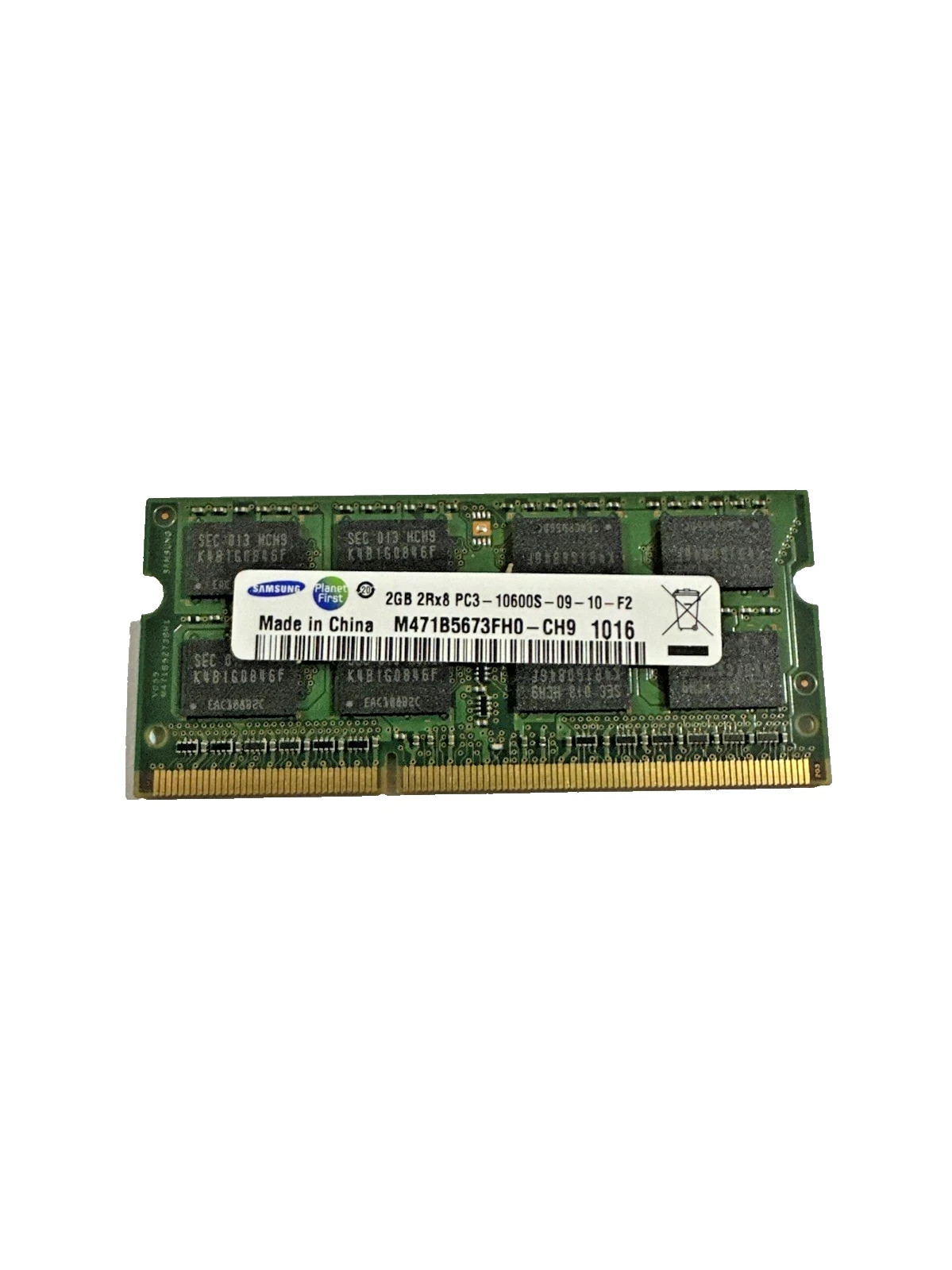 MEMORIA RAM SAMSUNG 2GB DDR3 1RX8 PC3 10600S M471B5673FH0 -CH9