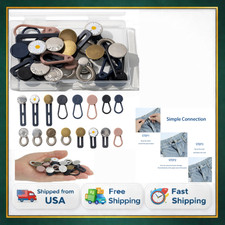 Secmity 16 Pcs Button Extenders for Jeans, Pants Extender Button for Women Men,