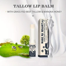 2 pack Beef Tallow Lip Balm with Vitamins Long-lasting Shine & Moisturisation