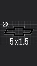White Chevy Bowtie Logo Emblem Vinyl Decal Car Truck Window Sticker Lot Of 2