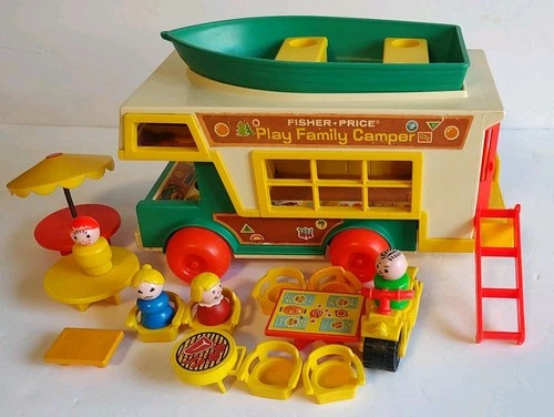 Vtg 1972 Fisher-Price Family Camper w/ Accessories Near Complete set Rare