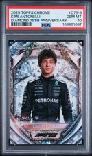 2025 TOPPS CHROME FORMULA 1 DIAMOND 75TH ANNIVERSARY KIMI ANTONELLI PSA 10