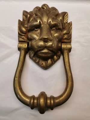 Vintage massive Messing Löwen Maske / Gesicht Türklopfer