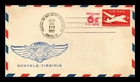 US COVER REVALUED AIR MAIL POSTAL STATIONERY FDC NORFOLK VIRGINIA