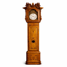 Antike Standuhr aus Eiche Aachen Lüttich Stil mit französischem Uhrwerk  1800