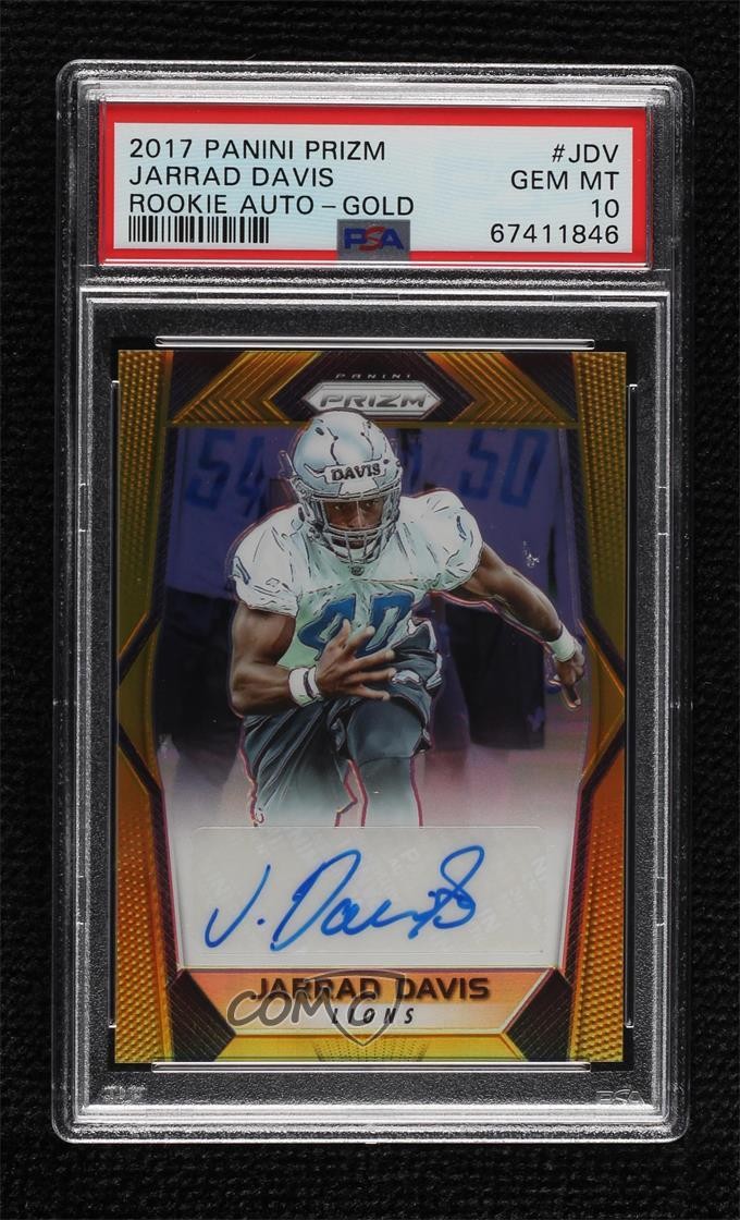 2017 Panini Prizm Rookie Gold 7/10 Jarrad Davis PSA 10 GEM MT Auto RC 4f5