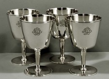 Tiffany Sterling Silver Wine Goblets c1895