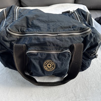 Kipling Black Large Duffle Bag Nylon Travel Gym Tote Weekender Carry On  Luggage