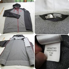 The North Face Hoodie Mens Large Gray Colorblock Pockets Raglan Sleeve Full Zip