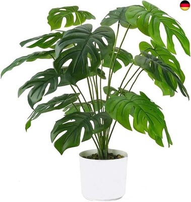 Laelfe Künstliche Monstera Pflanze im Topf, 55 cm Kunstpflanzen Fake Plant 