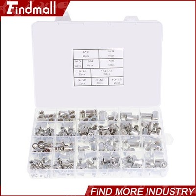 Findmall 300 Piece Aluminum Rivet Nuts Kit 150 Pcs Metric + 150 Pcs SAE Rivet