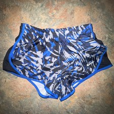 Nike Kid's Dri-Fit Standard Fit Running Shorts, Size XS, Blue/Black Camo