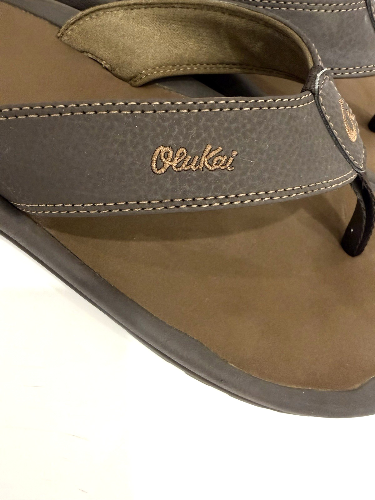 OluKai Ohana  Brown Men's Sandals in a Dark Java/Ray US M 13 image 5