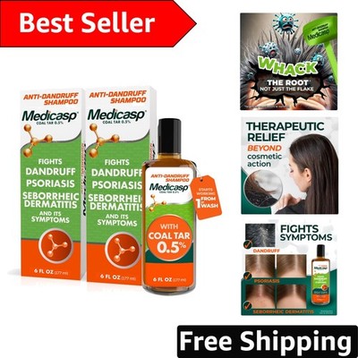 Therapeutic Coal Tar Shampoo - 6 fl oz Pack of 2, Targets Dandruff & Psoriasis