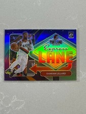 2020-21 Panini Donruss Optic Damian Lillard Express Lane Purple Prizm #8 Blazers