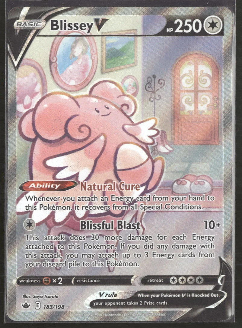 Pokemon Blissey V 183/198 Alt Art Full Art Chilling Reign Ultra Rare NM TCG
