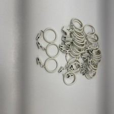 Białe obrączki zasłonowe z klipsami ( 30 ) 1/2 cala