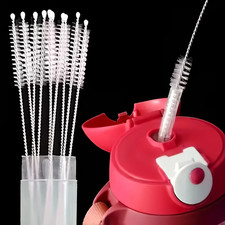 10-Pack Nylon Straw Cleaning Brushes  Stainless Steel Wire Drink Pipe Cleaner Kit