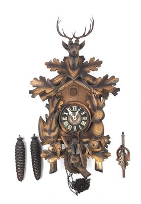 Vintage German Black Forest Cuckoo Clock Carved Stag Deer Regula Untested