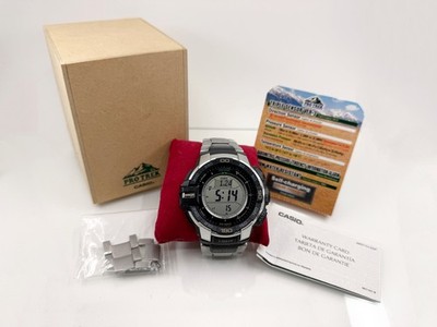 MEN'S CASIO PRG270D-7 TRIPLE SENSOR TOUGH  SOLAR TITANIUM  WATCH