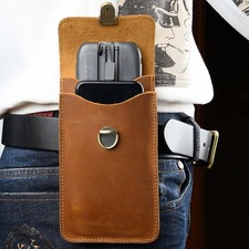 Genuine Leather Phone Belt Pack Bag Waist Holster Case For iPhone 17 16 Pro Max