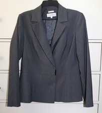 Ladies Calvin Klein "Stretch" Snap Closure Charcoal Gray Blazer size 8
